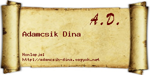 Adamcsik Dina névjegykártya